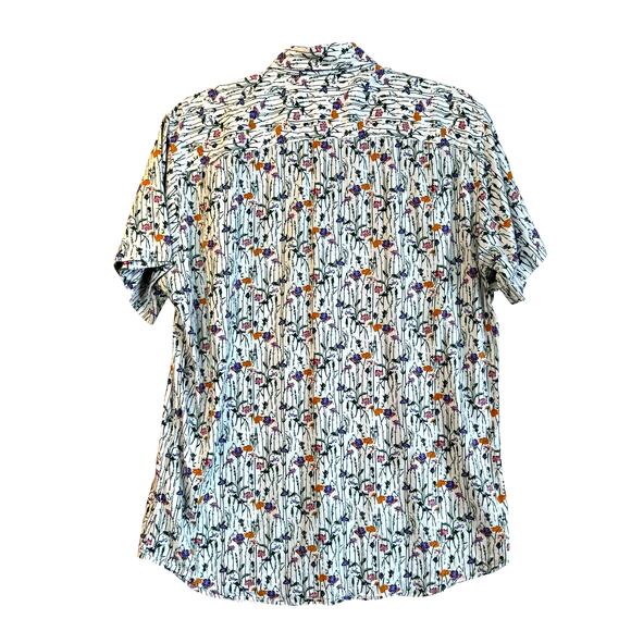 Selected Homme Floral Men Shirt Size L Short Sleeves Organic Cotton /Viscose - Picture 7 of 12